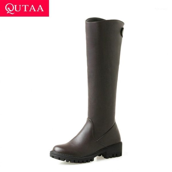 qutaa 2021 round toe antiskid knee high boots square heel zipper long boots pu leather all match women shoes big size 34-431, Black
qutaa 2021 round toe antiskid knee high boots square heel zipper long boots pu leather all match women shoes big size 34-431, Black