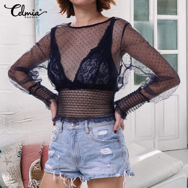 vintage casual long sleeve loose blouses women celmia casual polka dot perspective ladies see-through shirts elegant blusas1, White
vintage casual long sleeve loose blouses women celmia casual polka dot perspective ladies see-through shirts elegant blusas1, White