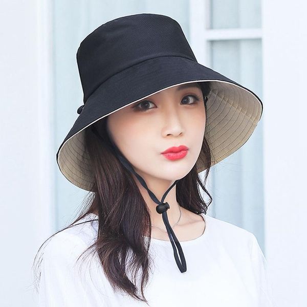 wide brim hats 2021 summer women shade double-sided color beach sun hat lace up fisherman sunscreen big bucket, Blue;gray
wide brim hats 2021 summer women shade double-sided color beach sun hat lace up fisherman sunscreen big bucket, Blue;gray