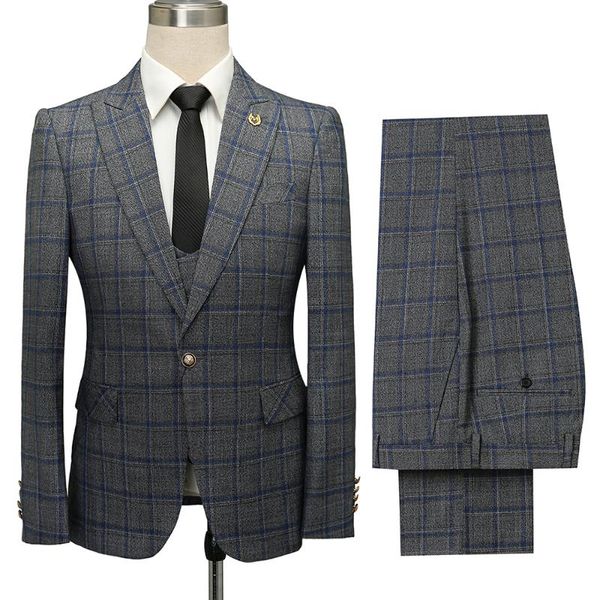 men's smart casual suit classic gentleman simple three-piece business male dress dark gray plaid suit set 3pcs, White;black
men's smart casual suit classic gentleman simple three-piece business male dress dark gray plaid suit set 3pcs, White;black