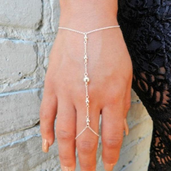 ilver hand chain slave bracelet ring chain bracelet minimal attach ring boho friendship, Black
ilver hand chain slave bracelet ring chain bracelet minimal attach ring boho friendship, Black
