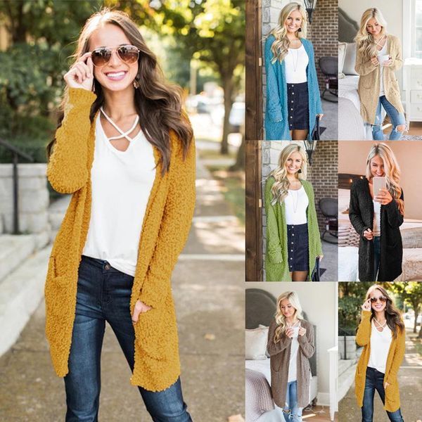 women's knits & tees winter 2021 loose lazy wind outer wear long grain fleece solid knitted cardigan elegant sweater streetwear, White
women's knits & tees winter 2021 loose lazy wind outer wear long grain fleece solid knitted cardigan elegant sweater streetwear, White
