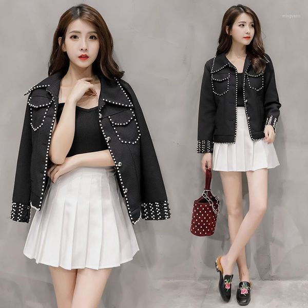 temperament beading black tweed jacket coat women 2020 spring autumn slim elegant jackets ladies fashion overcoat casual coat1, Black;brown
temperament beading black tweed jacket coat women 2020 spring autumn slim elegant jackets ladies fashion overcoat casual coat1, Black;brown