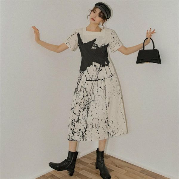 square neck short sleeves inks printed pullover asymmetrical bottom printting loose dress summer fashion wl89700 drop shipping, Black;gray
square neck short sleeves inks printed pullover asymmetrical bottom printting loose dress summer fashion wl89700 drop shipping, Black;gray