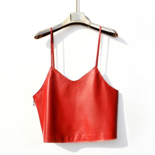 2019 summer women backless suspenders vest cropped waistcoat genuine leather jacket v neck short style female outwear coats1, Black
2019 summer women backless suspenders vest cropped waistcoat genuine leather jacket v neck short style female outwear coats1, Black