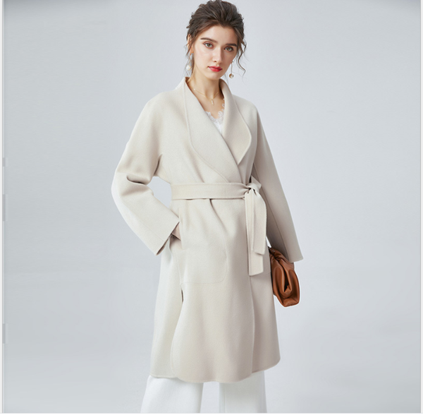 women double-faced cashmere coat 2020 autumn and winter jacket slim solid color overcoat long sleeves woolen coat new outwears, Tan;black
women double-faced cashmere coat 2020 autumn and winter jacket slim solid color overcoat long sleeves woolen coat new outwears, Tan;black