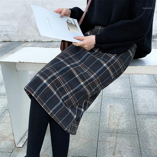ailegogo 2020 autumn winter women straight plaid midi skirts package hip preppy style high waist vintage female skirts sk1261, Black
ailegogo 2020 autumn winter women straight plaid midi skirts package hip preppy style high waist vintage female skirts sk1261, Black