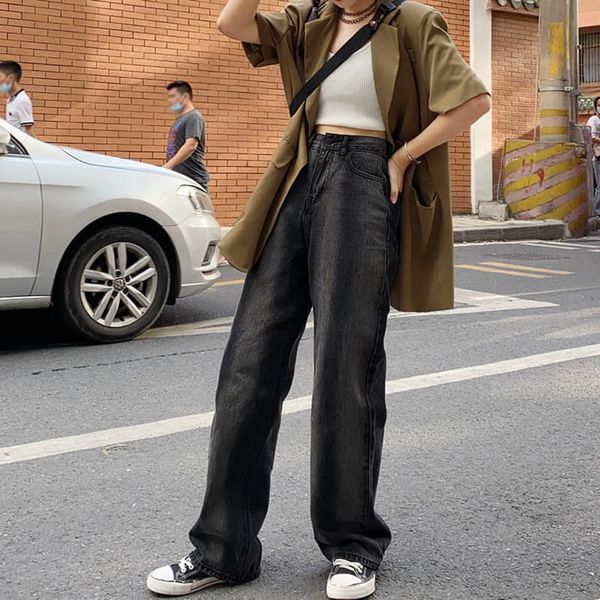 nicemix jeans women vintage high waist drape loose straight wide leg pants gradient trousers streetwear female clothing y1214, Blue
nicemix jeans women vintage high waist drape loose straight wide leg pants gradient trousers streetwear female clothing y1214, Blue