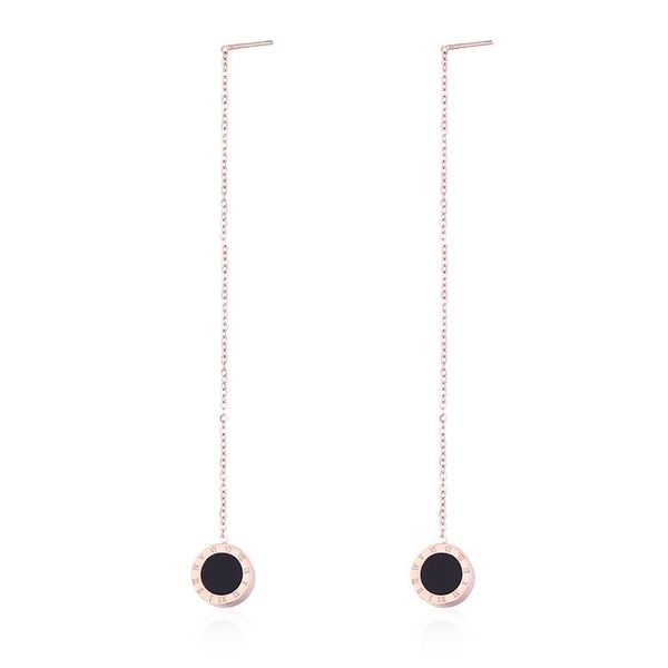 fashion long chain tassel earrings black & white double-sided shell round stainless steel roman numerals drop earrings jewelry, Silver
fashion long chain tassel earrings black & white double-sided shell round stainless steel roman numerals drop earrings jewelry, Silver