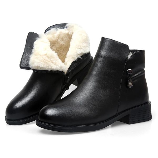 boots winter women short warm cotton shoes wool flat wedges large size genuine leather, Black
boots winter women short warm cotton shoes wool flat wedges large size genuine leather, Black