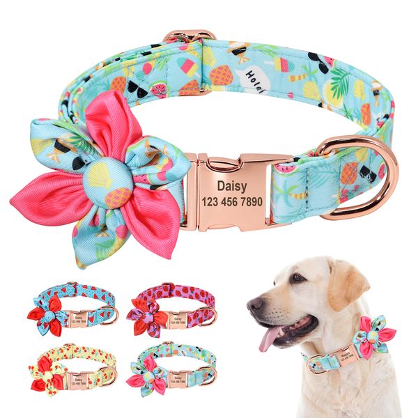 collar personalizado flores para perro, estampado frutas, personalizado, con identificacin de mascotas, grabado gratis
collar personalizado flores para perro, estampado frutas, personalizado, con identificacin de mascotas, grabado gratis