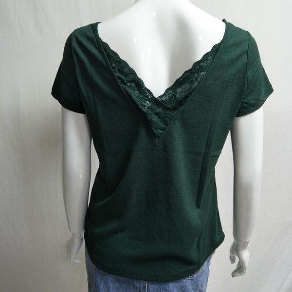 women t-shirt spring/ summer 2020 new short-sleeved t-shirt fashion casual cotton v-neck lace solid color loose t-shirt top, White
women t-shirt spring/ summer 2020 new short-sleeved t-shirt fashion casual cotton v-neck lace solid color loose t-shirt top, White