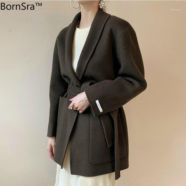 bornsra women winter coat wool 2021 elegant loose lace up black overcoat office ladies overcoat female korean chic1
bornsra women winter coat wool 2021 elegant loose lace up black overcoat office ladies overcoat female korean chic1