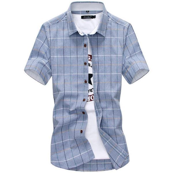 men's summer lapel short sleeve shirt new fashion casual solid plaid shirt short sleeve clothes 5 color, White;black
men's summer lapel short sleeve shirt new fashion casual solid plaid shirt short sleeve clothes 5 color, White;black