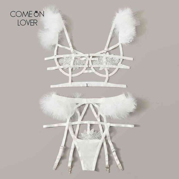 comeonlover feather bra underwear set hollow out women garter lingerie underwire transparent 3pcs backless panty ri80980, Black;white
comeonlover feather bra underwear set hollow out women garter lingerie underwire transparent 3pcs backless panty ri80980, Black;white