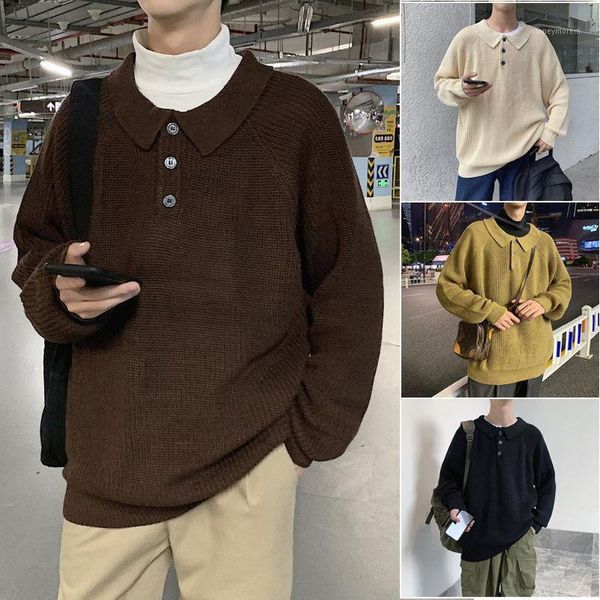 men's sweaters 2021 autumn and winter youth men's loose solid color lapel sweater fashion casual simple all-match pullover1, White;black
men's sweaters 2021 autumn and winter youth men's loose solid color lapel sweater fashion casual simple all-match pullover1, White;black