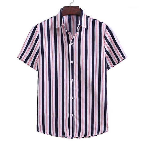 men's casual shirts mens summer striped business short sleeve lapel breathable blouse brand party dress 1, White;black
men's casual shirts mens summer striped business short sleeve lapel breathable blouse brand party dress 1, White;black