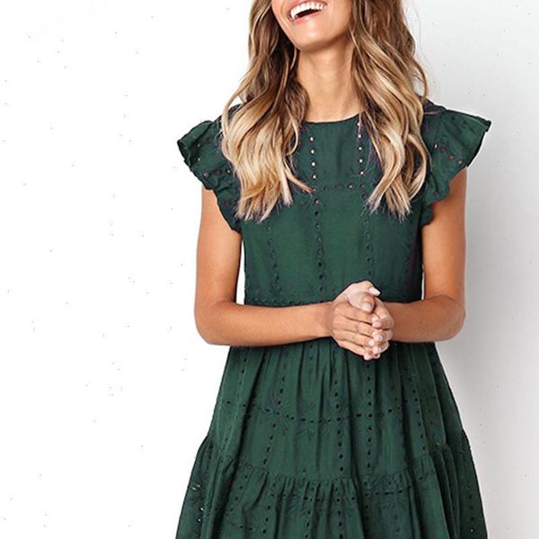hollow out ruched a line mini dress woman ruffles sleeve beach dress woman basic o neck dresses summer sukienka vestidos n3, Black;gray
hollow out ruched a line mini dress woman ruffles sleeve beach dress woman basic o neck dresses summer sukienka vestidos n3, Black;gray