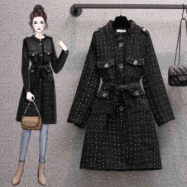 women's trench coats winter plaid outerwear for women vintage single breasted black tweed coat thick warm pockets woolen overcoat 0x8h, Tan;black
women's trench coats winter plaid outerwear for women vintage single breasted black tweed coat thick warm pockets woolen overcoat 0x8h, Tan;black