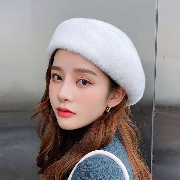 berets winter women simple style painter hat imitation mink keep warm soft plush outdoor fashion female caps, Blue;gray
berets winter women simple style painter hat imitation mink keep warm soft plush outdoor fashion female caps, Blue;gray