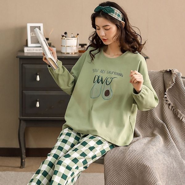 melifle autumn fashion cotton women's pyjamas set long sleeve o-neck turn-down collar loose homewear nightie female clothing set 201027, Black;red
melifle autumn fashion cotton women's pyjamas set long sleeve o-neck turn-down collar loose homewear nightie female clothing set 201027, Black;red