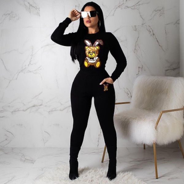 womens 2020 fashion tracksuits womens casual bear print sports two pieces suits women trendy sequin stitching pullover + pants wholesale, Gray
womens 2020 fashion tracksuits womens casual bear print sports two pieces suits women trendy sequin stitching pullover + pants wholesale, Gray