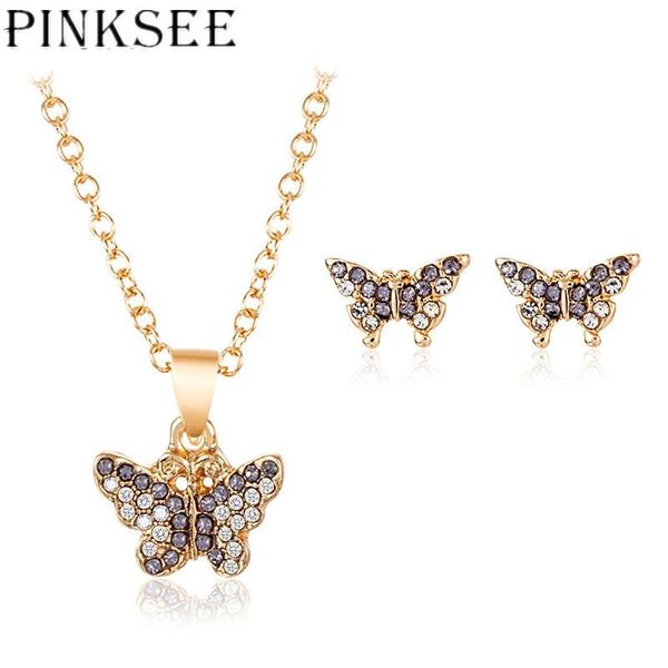 pinksee new elegant butterfly jewelry sets for women crystal pendant necklace stud earrings collier femme brincos gifts, Silver
pinksee new elegant butterfly jewelry sets for women crystal pendant necklace stud earrings collier femme brincos gifts, Silver