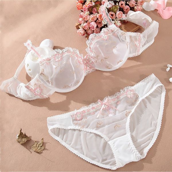 abcd cup lace bra brief set embroidery lotus white bodysuit ultra-thin women lingerie transparent underwear bra set rompers c1211, Black;white 
abcd cup lace bra brief set embroidery lotus white bodysuit ultra-thin women lingerie transparent underwear bra set rompers c1211, Black;white