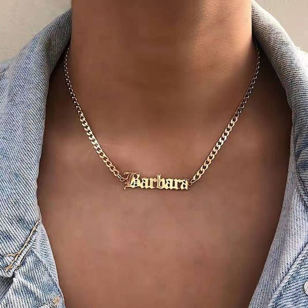 pretty custom women stainless old name steel for english gold chain choker nameplate necklace boho bff2913
pretty custom women stainless old name steel for english gold chain choker nameplate necklace boho bff2913
