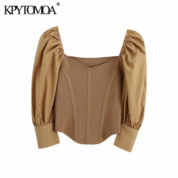 kpytomoa women 2020 fashion with poplin cropped knitted blouses vintage square collar puff sleeve female shirts blusas chic 1, White
kpytomoa women 2020 fashion with poplin cropped knitted blouses vintage square collar puff sleeve female shirts blusas chic 1, White