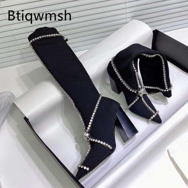 boots bling diamond elastic socks women pointed toe rhinestone cross strap wool knitting high heel femme ankle1, Black
boots bling diamond elastic socks women pointed toe rhinestone cross strap wool knitting high heel femme ankle1, Black