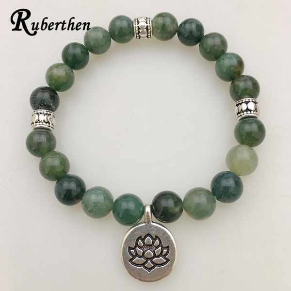 beaded, strands ruberthen design moss stone bracelet lotus charm grounding natural crystal healing jewelry, Black
beaded, strands ruberthen design moss stone bracelet lotus charm grounding natural crystal healing jewelry, Black