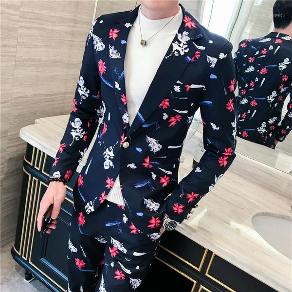 autumn new men's two-piece suit (jacket and pants), slim design men flower coat pant s-3xl1, White;black
autumn new men's two-piece suit (jacket and pants), slim design men flower coat pant s-3xl1, White;black