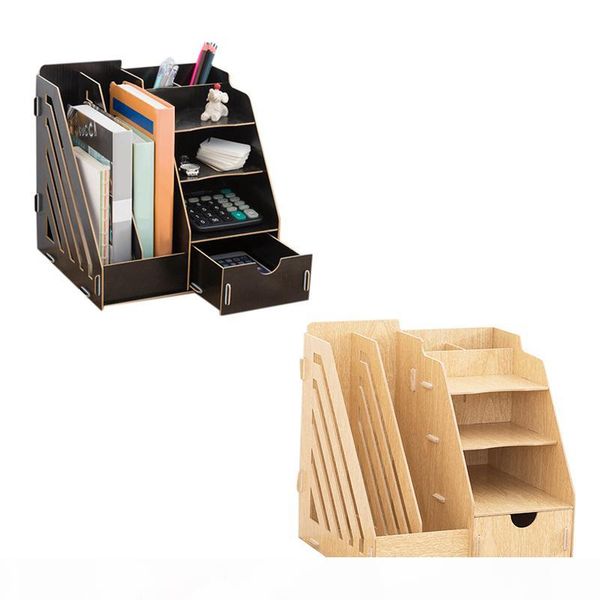 New Creative Diy Office Supplies Deskorganizer Bookshelf A4 Drawer Folder Shelf File Tray Desk Organizer