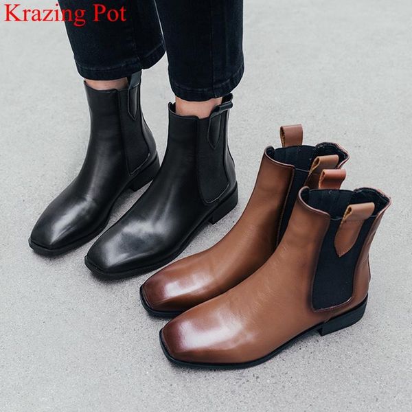 2020 new cow leather slip on square toe med heels ankle boots dress neutral classics runway casual brand women winter shoes l43, Black
2020 new cow leather slip on square toe med heels ankle boots dress neutral classics runway casual brand women winter shoes l43, Black