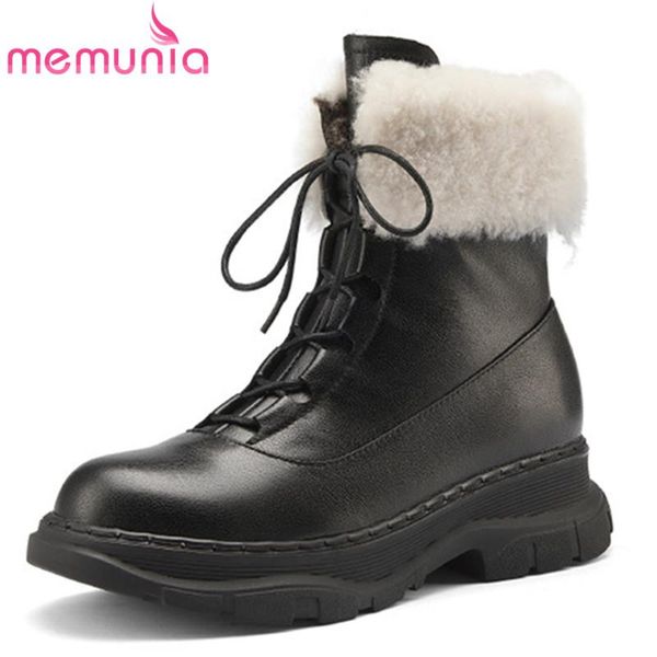 boots memunia 2021 winter snow women low heel casual shoes lace up comfortable genuine leather ankle, Black
boots memunia 2021 winter snow women low heel casual shoes lace up comfortable genuine leather ankle, Black