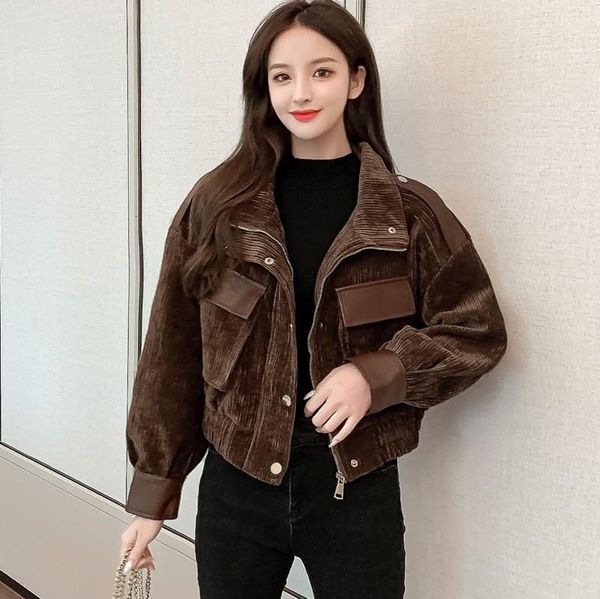 2021 autumn winter women long sleeve patchwork vintage corduroy jackets casual basic coats plus size, Black;brown
2021 autumn winter women long sleeve patchwork vintage corduroy jackets casual basic coats plus size, Black;brown