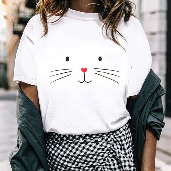 cartoon cat face print t shirt women short sleeve o neck loose tshirt summer fashion women tee shirt, White
cartoon cat face print t shirt women short sleeve o neck loose tshirt summer fashion women tee shirt, White