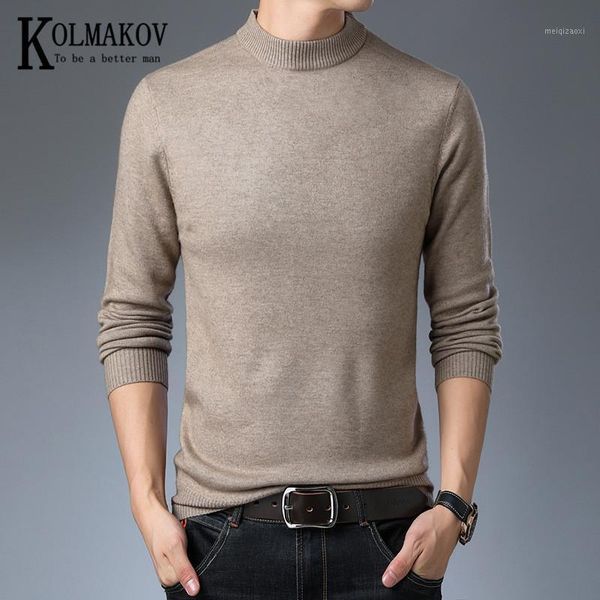 kolmakov new men's sweaters for the winter solid-color semi-turtleneck fitted knit male1, White;black
kolmakov new men's sweaters for the winter solid-color semi-turtleneck fitted knit male1, White;black