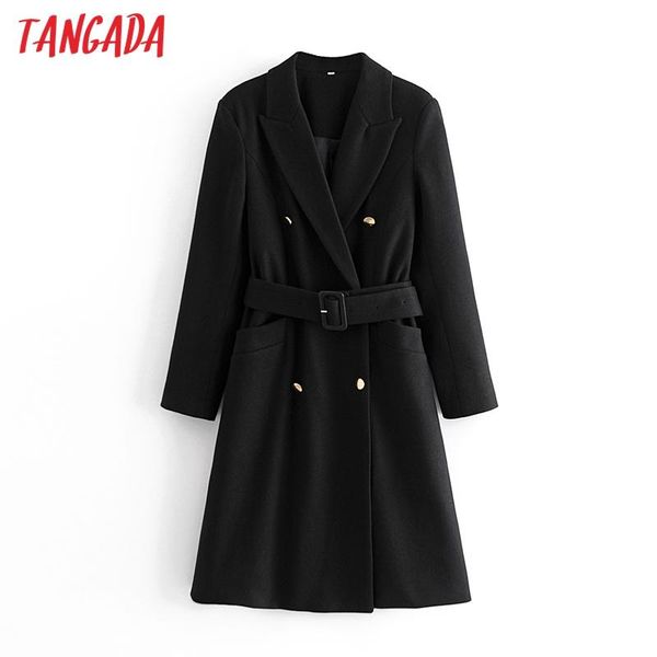 tangada women 2020 winter elegant black woolen coat with slash pockets female outerwear chic overcoat 3w49
tangada women 2020 winter elegant black woolen coat with slash pockets female outerwear chic overcoat 3w49