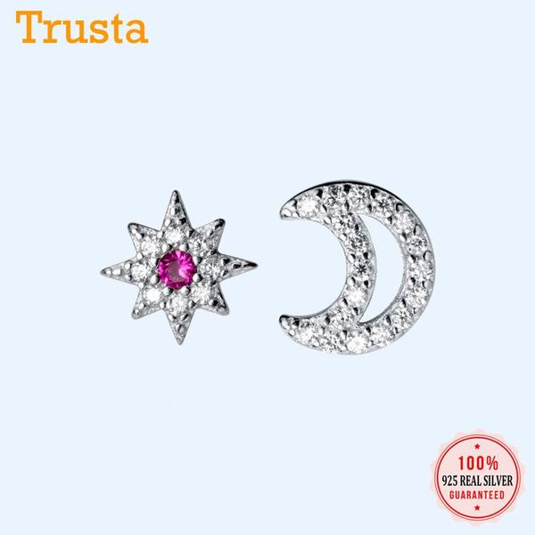 stud trustdavis 100% 925 sterling silver asymmetric moon star dazzling white pink cz earrings for women jewelry dt04, Golden;silver
stud trustdavis 100% 925 sterling silver asymmetric moon star dazzling white pink cz earrings for women jewelry dt04, Golden;silver