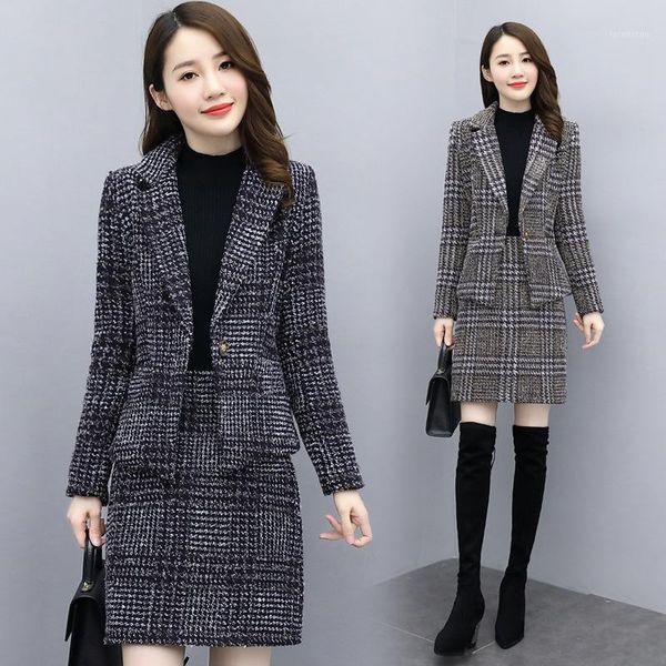 two piece dress long sleeve cloth female temperament of two-piece qiu dong outfit in 2021, the grid suit dress1, White
two piece dress long sleeve cloth female temperament of two-piece qiu dong outfit in 2021, the grid suit dress1, White