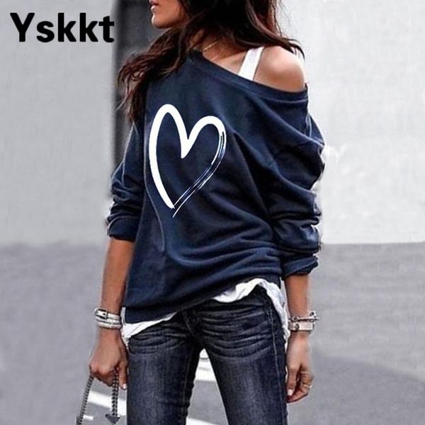 women's blouses & shirts yskkt pullover sweatshirt heart printed long sleeve one shoulder autumn winter sweat woman casual top, White
women's blouses & shirts yskkt pullover sweatshirt heart printed long sleeve one shoulder autumn winter sweat woman casual top, White