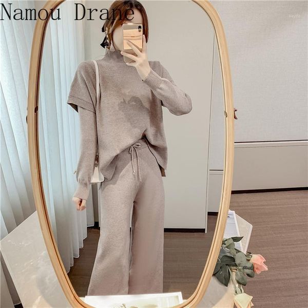 three-piece suit women autumn/winter 2020 half high neck knitted sweater wide leg pants waistcoat vest1, Gray
three-piece suit women autumn/winter 2020 half high neck knitted sweater wide leg pants waistcoat vest1, Gray