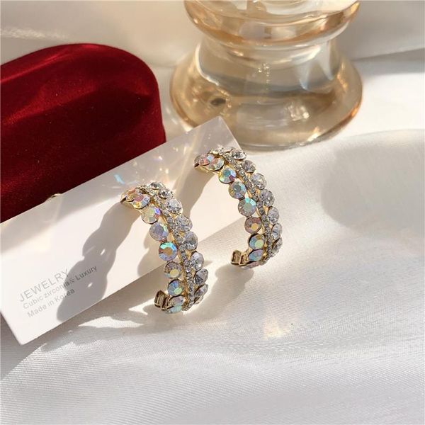 stud south korea's high-end c-shaped light luxury earrings 2021 super fairy girl declare that the are women., Golden;silver
stud south korea's high-end c-shaped light luxury earrings 2021 super fairy girl declare that the are women., Golden;silver