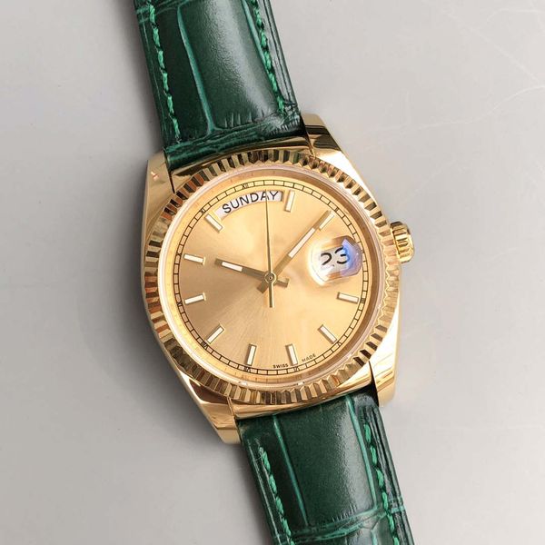 18k gold 36mm date fashion women watch stainless steel mechanical automatic ladies watches leather strap wristwatch boxes, Slivery;brown
18k gold 36mm date fashion women watch stainless steel mechanical automatic ladies watches leather strap wristwatch boxes, Slivery;brown