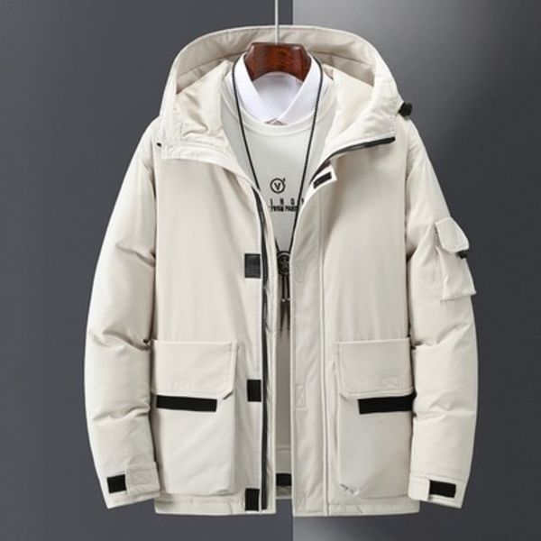 Down et men 2021 new Korean winter thickened solid color hooded youth fashion men's work coat, Black
Down et men 2021 new Korean winter thickened solid color hooded youth fashion men's work coat, Black