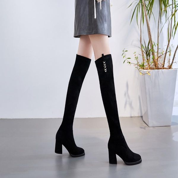 new over knee boots in autumn and winter 2020 thick heel suede boots show thin elastic and high pile women's1, Black
new over knee boots in autumn and winter 2020 thick heel suede boots show thin elastic and high pile women's1, Black