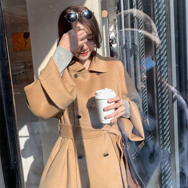 camel breasted double faced cashmere women autumn and winter 2020 medium long woolen coat for small man, Black
camel breasted double faced cashmere women autumn and winter 2020 medium long woolen coat for small man, Black