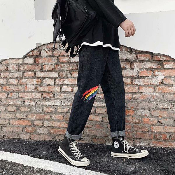 rainbow jeans men's korean style trend loose straight wild wide-legged net red ins hong kong fashion brand nine-point pants1, Blue
rainbow jeans men's korean style trend loose straight wild wide-legged net red ins hong kong fashion brand nine-point pants1, Blue